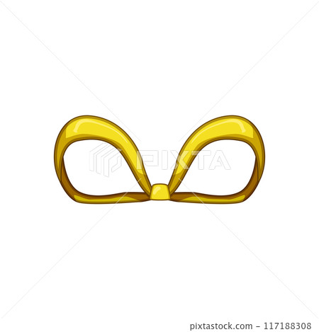christmas gold bow cartoon vector illustration 117188308