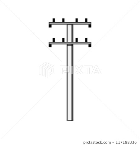high electric pylon cartoon vector illustration high electric pylon cartoon vector illustration 117188336