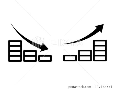 Rise and fall icon 117188351