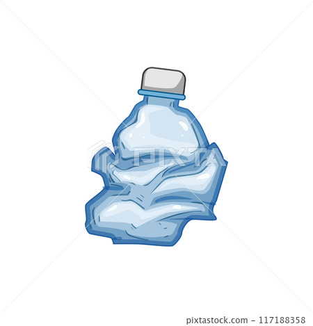 recycle crumpled plastic bottle cartoon vector illustration recycle crumpled plastic bottle cartoon vector illustration 117188358