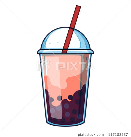 milk bubble tea cartoon vector illustration milk bubble tea cartoon vector illustration 117188387