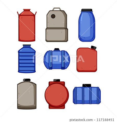 plastic tank set cartoon vector illustration plastic tank set cartoon vector illustration 117188451