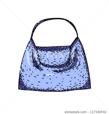 purse trendy handbag sketch hand drawn vector purse trendy handbag sketch hand drawn vector 117188542