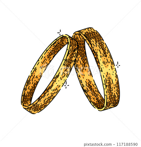 marriage ring wedding sketch hand drawn vector 117188590