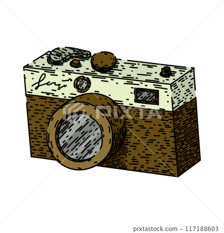 camera retro technology devices sketch hand drawn vector camera retro technology devices sketch hand drawn vector 117188603