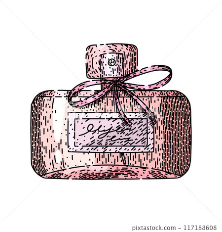 luxury perfum bottle female sketch hand drawn vector 117188608