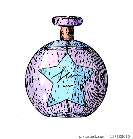 spray perfum bottle female sketch hand drawn vector 117188610