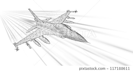 Fighter jet. Military aircraft, Aerospace innovation, AI in Air defense Fighter jet. Military aircraft, Aerospace innovation, AI in Air defense 117188611