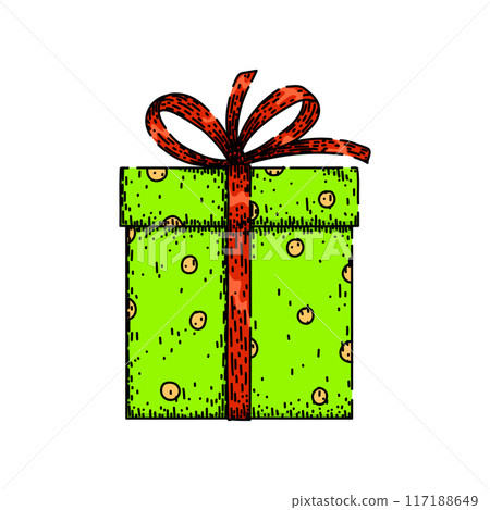 present gift box sketch hand drawn vector present gift box sketch hand drawn vector 117188649