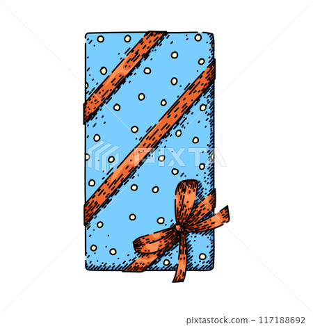 present gift box top view sketch hand drawn vector present gift box top view sketch hand drawn vector 117188692