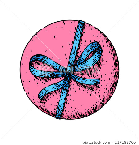 open gift box top view sketch hand drawn vector 117188700