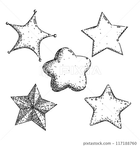 star set sketch hand drawn vector star set sketch hand drawn vector 117188760