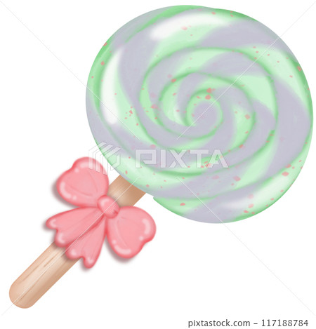 Cute candy and lollipops is cartoon hand drawn style, colorful,with ribbon pastel. Cute candy and lollipops is cartoon hand drawn style, colorful,with ribbon pastel. 117188784