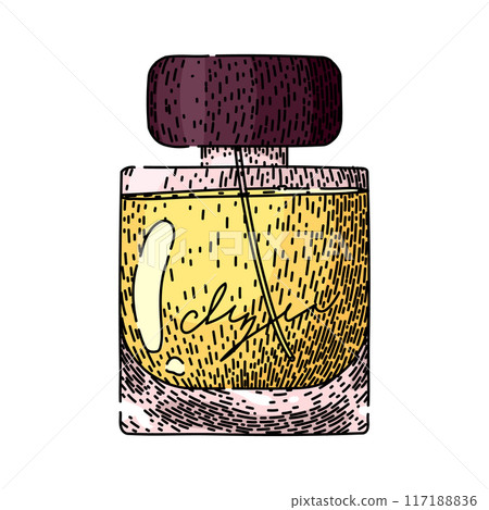cologne perfum bottle male sketch hand drawn vector 117188836