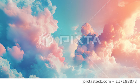 柔和的色彩天空,雲彩 柔和的色彩天空,雲彩 117188878