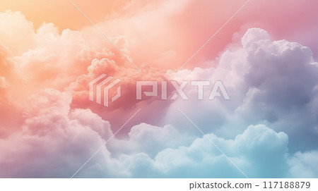柔和的色彩天空，雲彩 117188879