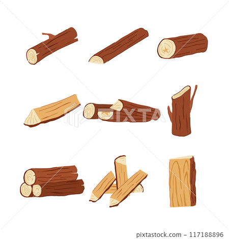 wood log set cartoon vector illustration wood log set cartoon vector illustration 117188896