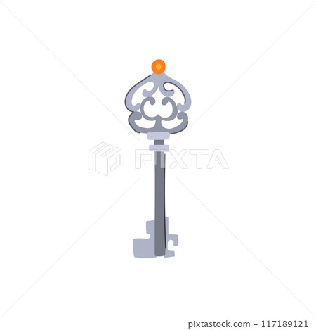 gold magic key cartoon vector illustration 117189121