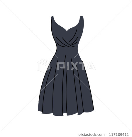 luxury evening dress cartoon vector illustration 117189411