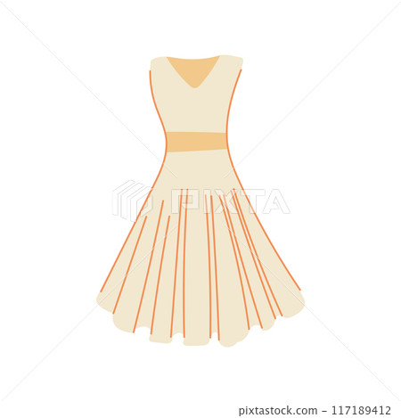 female evening dress cartoon vector illustration 117189412