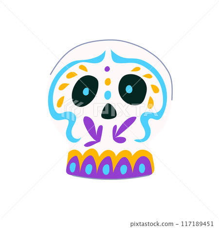 party dead day skull cartoon vector illustration party dead day skull cartoon vector illustration 117189451