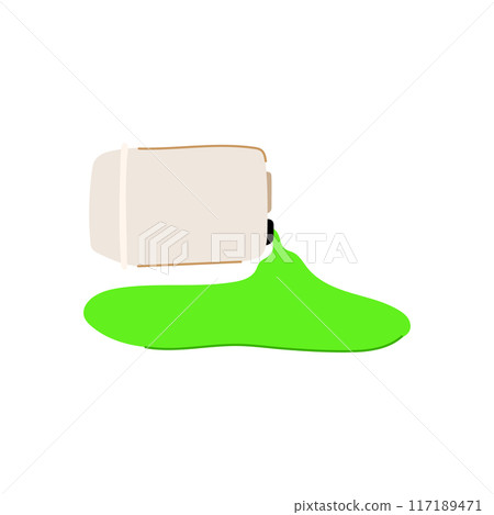 worker chemical spill cartoon vector illustration 117189471