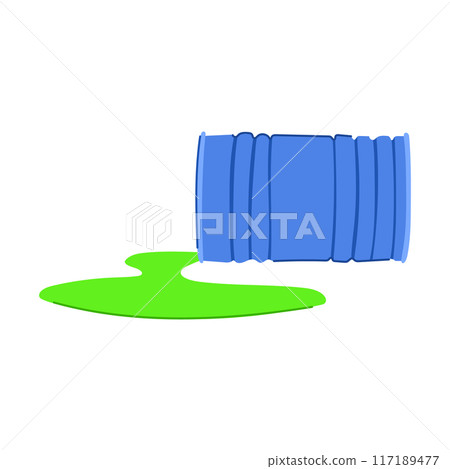 leak chemical spill cartoon vector illustration 117189477