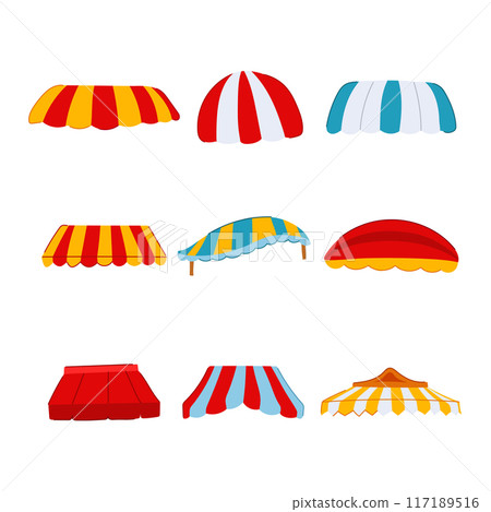 canopy awning set cartoon vector illustration canopy awning set cartoon vector illustration 117189516