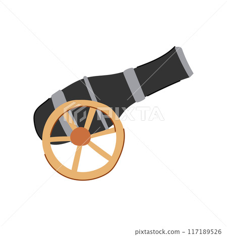 artillery cannon gun cartoon vector illustration 117189526