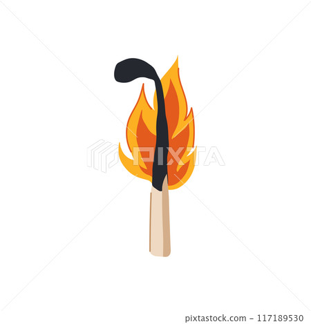 employee burning match cartoon vector illustration 117189530