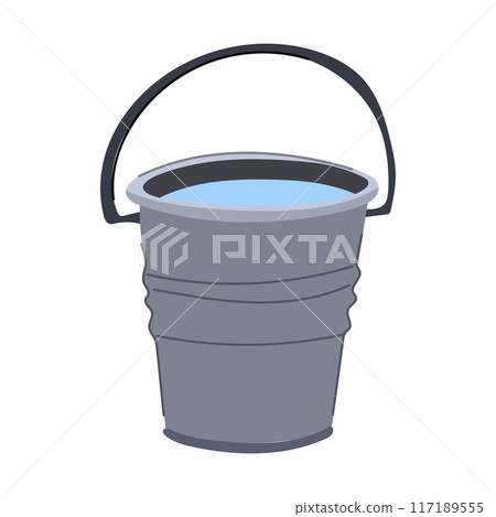 metal bucket water cartoon vector illustration 117189555