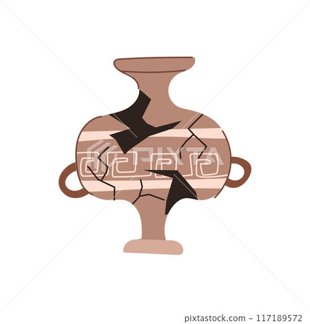 urn broken antique pot cartoon vector illustration 117189572