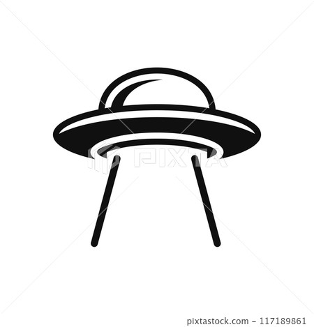 Spaceship Ufo Icon on White Background. Uncnown Flying Object Logo. Vector 117189861
