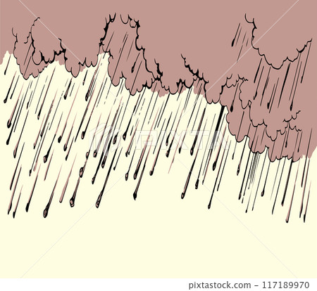 Vector drawing. Heavy rain with hail 117189970