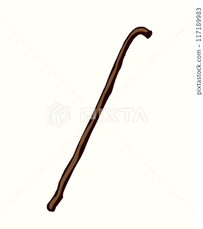 Vector drawing. Old wooden stick 117189983