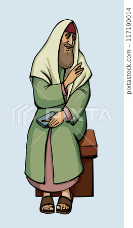 Vector drawing. Old jewish man 117190014