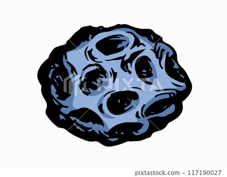 Vector drawing. Small Asteroid in the sky 117190027