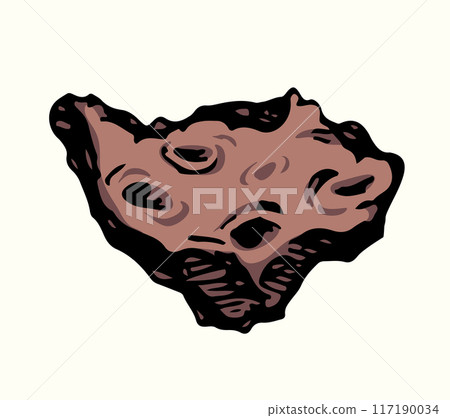 Vector drawing. Small Asteroid in the sky Vector drawing. Small Asteroid in the sky 117190034