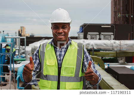 engineer visit and inspection site engineer at industrial site 117190311