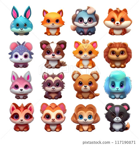 Various animal illustration set_3D Various animal illustration set_3D 117190871