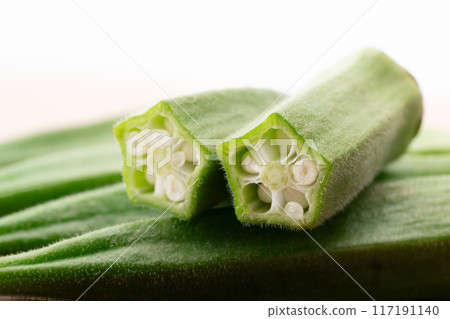 切好的秋葵特寫 117191140