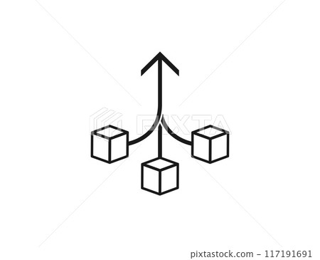 Centralized, consolidation icon. Vector illustration. 117191691