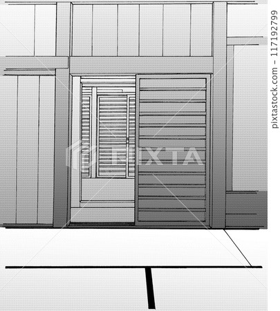 卡通風格鋼筆劃插畫日式_室內 117192799