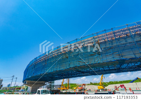 大阪市北區阪神高速公路淀川左岸豐崎樞紐站興建中 大阪市北區阪神高速公路淀川左岸豐崎樞紐站興建中 117193353