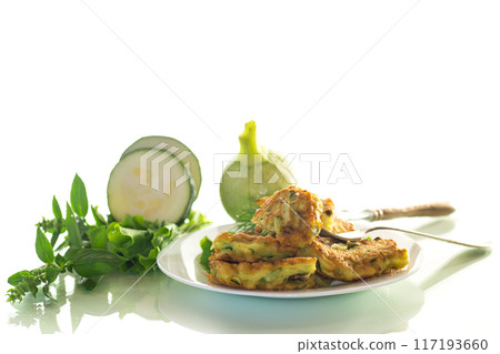 homemade food, fried zucchini pancakes homemade food, fried zucchini pancakes 117193660