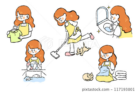 Mother doing housework 117193801