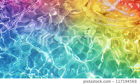Vibrant Multicolor Pool Water Reflections 117194568