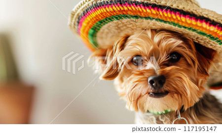 Cute Dogs in Colorful Sombreros 117195147