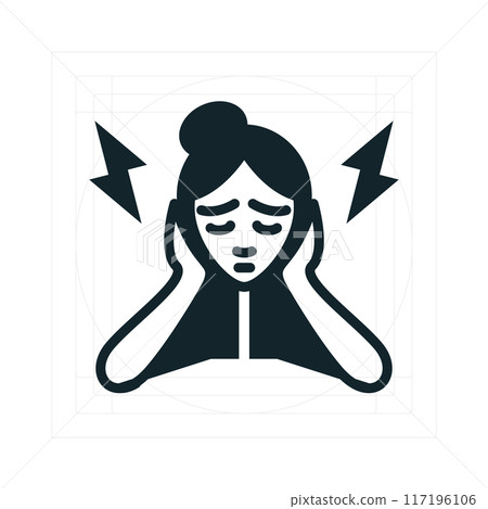Young woman suffering from headache or migraine 117196106