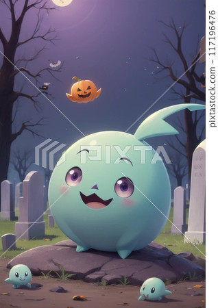 萬聖節南瓜和鬼魂 117196476
